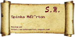 Spinka Márton névjegykártya