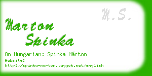 marton spinka business card