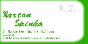 marton spinka business card